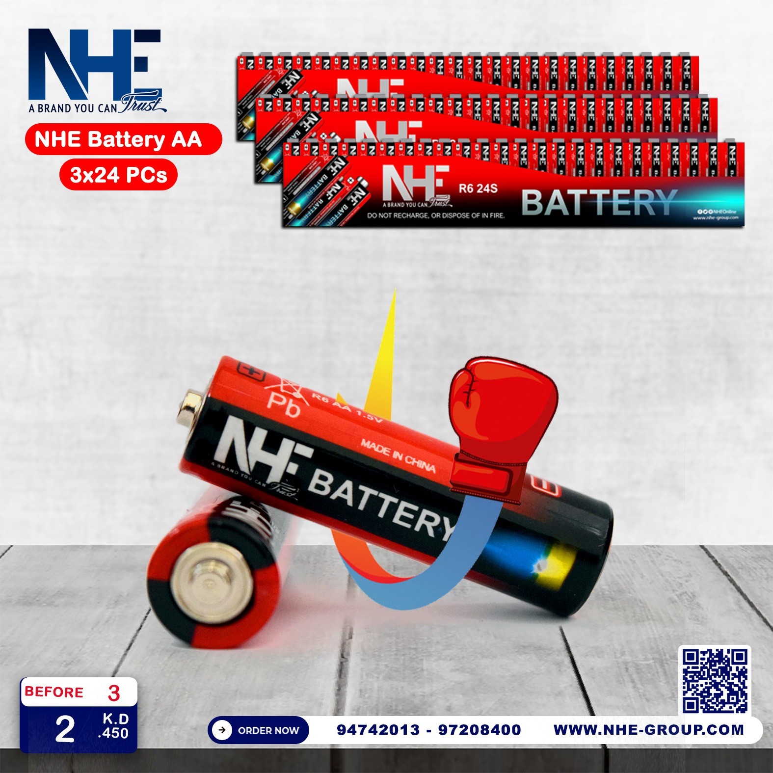 NHE Group | 3x NHE Battery AA - 24 PCs