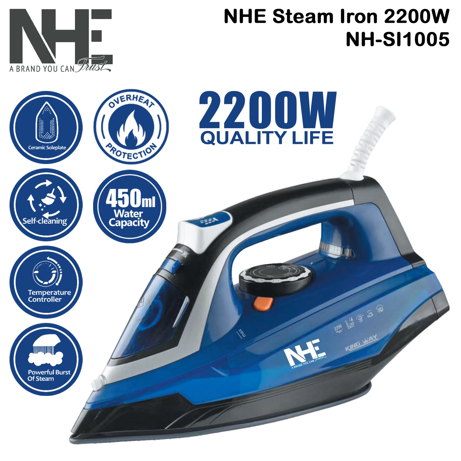 NHE Group | NHE Steam Iron 2200W NH-SI1005